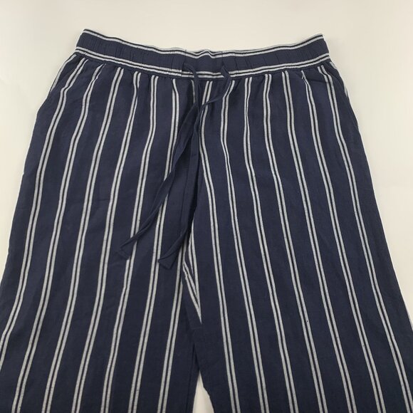 A New Day Navy White Striped Linen Blend Wide Leg Lounge Pant XXL - Picture 2 of 7